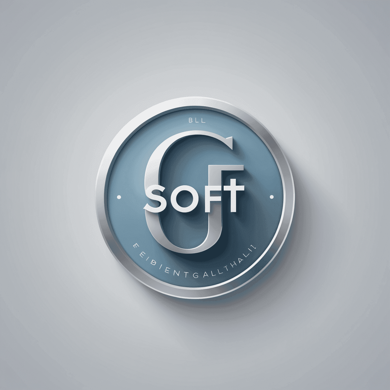 Soft_Tech logo: Un logotipo moderno y minimalista con letras estilizadas en azul brumoso y gris perla, que evoca una sensación de tecnología suave y amigable